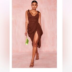 NWOT Chocolate Underwire Draped Dress